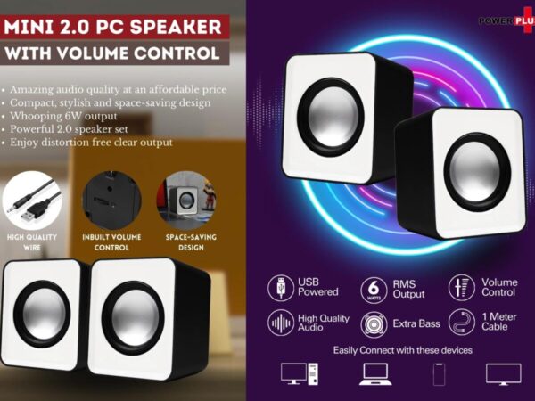 C01 – Mini Notebook / PC speakers with volume control | 6W Output...