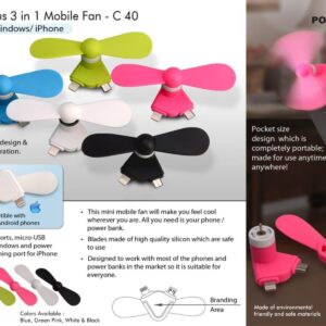 C40 – Pocket Mobile Fan for anywhere Cooling | Works with Micro...