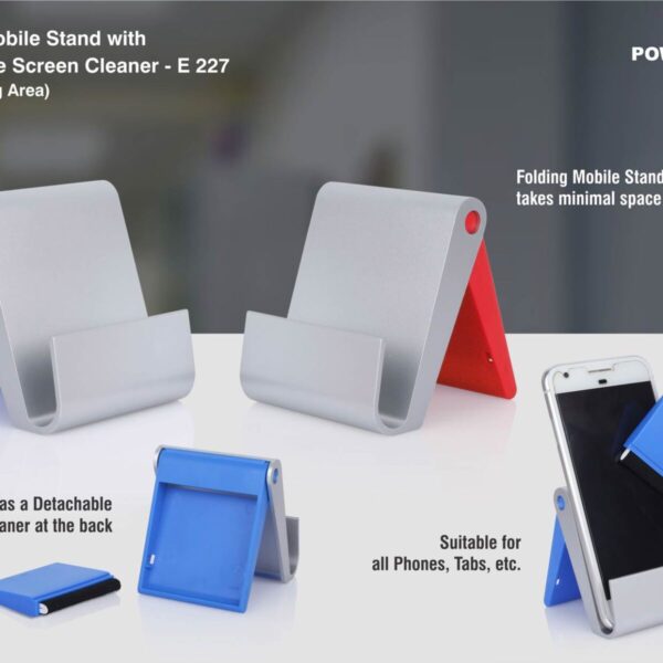 E227 – Folding mobile stand with detachable screen cleaner (XL...