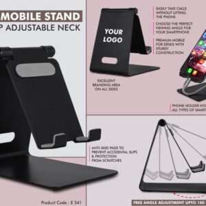 E341 – Metal mobile stand with top adjustable neck | Oval cable...